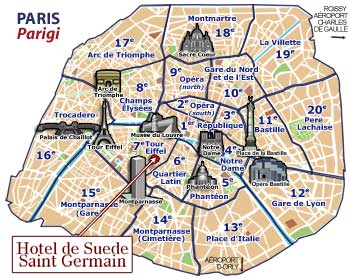 Hotels Paris, Stadplan